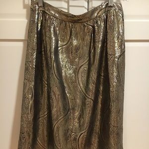 J.Crew Collection gilded paisley skirt.